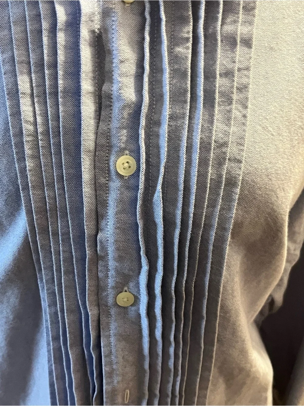 J.CREW Women's Long Sleeve Tuxedo Style Shirt Size L Blue Button Up
